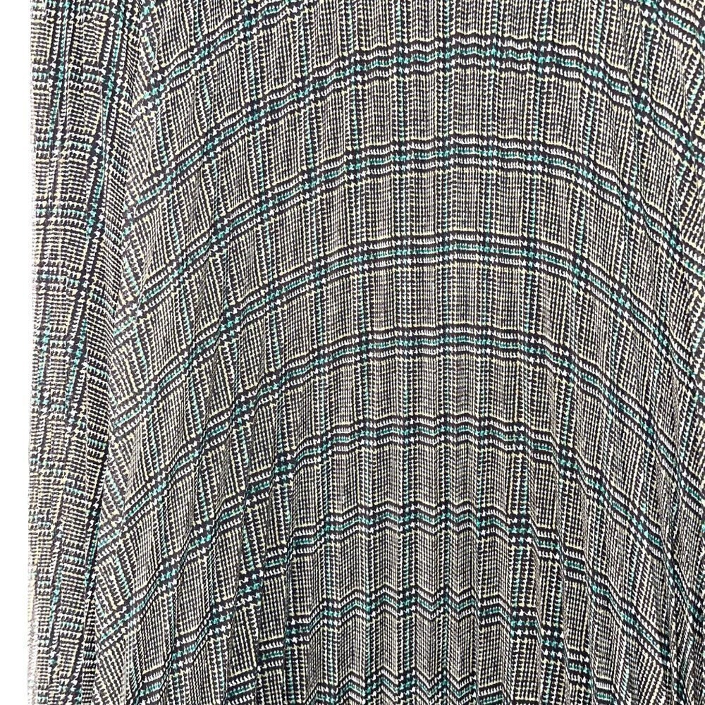 Grey Jason Wu Accordion Midi Skirt Womens Size 10 Lined Side Zipper Green Black - Picture 7 of 10